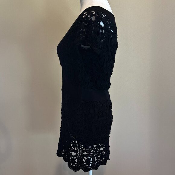 INC International Concepts Black Crochet Tunic Top | Women’s Small - Picture 4 of 8